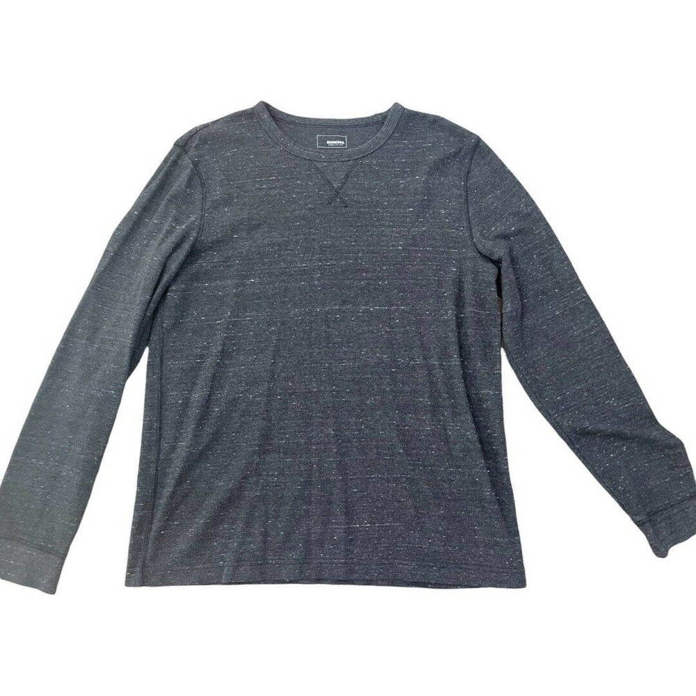 Sonoma Men's Waffle Knit Shirt Size XL Henley Thermal Long Sleeve Charcoal Gray